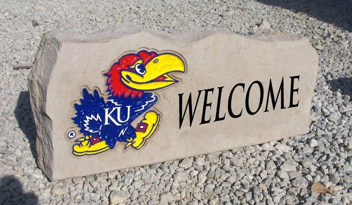Show your love for the Kansas Jayhawks when you add this Engraved Limestone Decorative Stone to your collection.