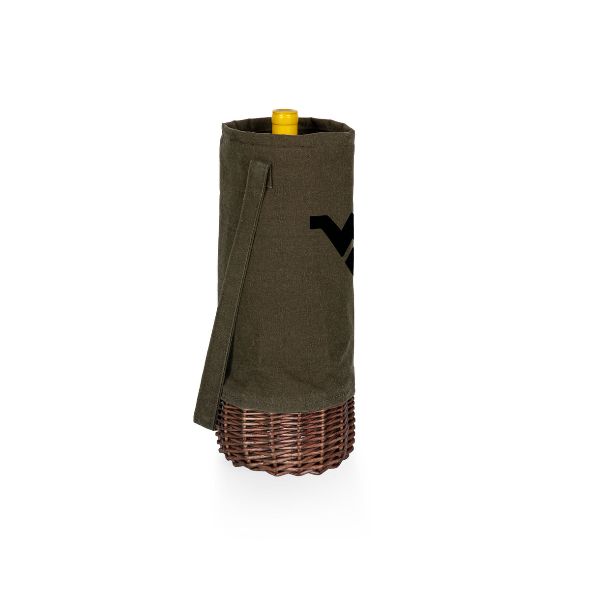 West Virginia Mountaineers Malbec Insulated Canvas and Willow Wine Bottle Basket