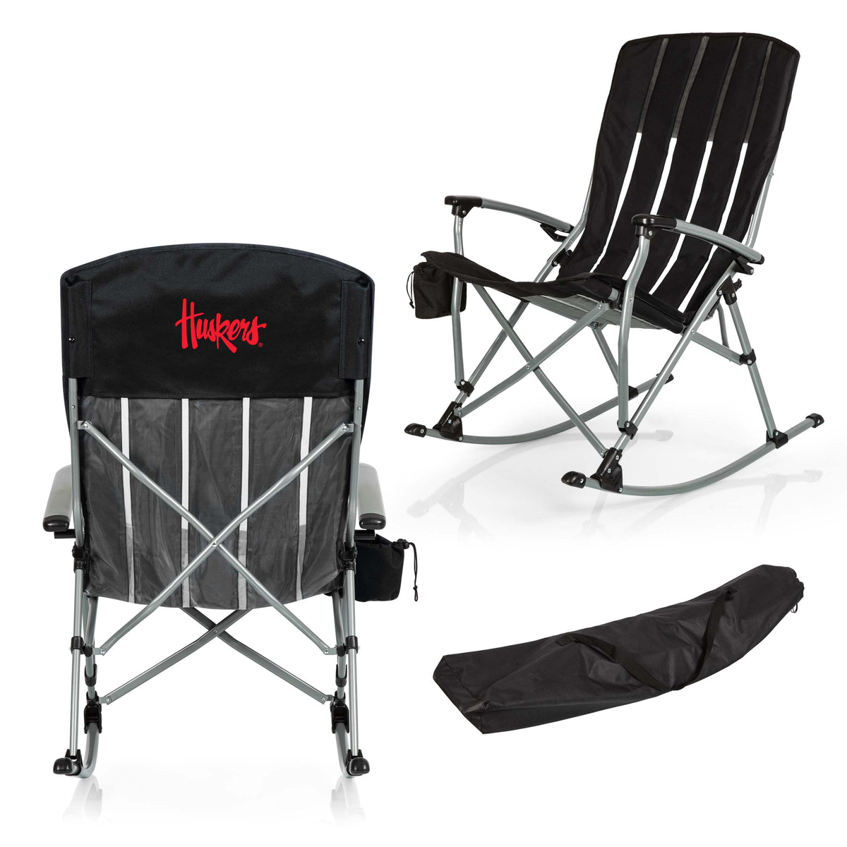 Nebraska Huskers Outdoor Rocking Camp Chair