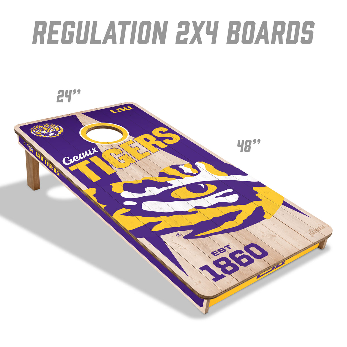 LSU Tigers 2x4 All Wood Cornhole Game Set
