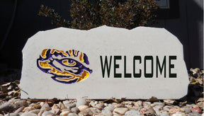 Show your love for the LSU Tigers when you add this Engraved Limestone Decorative Stone to your collection.