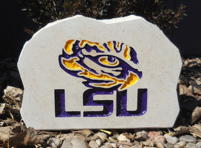 Show your love for the LSU Tigers when you add this Engraved Limestone Decorative Stone to your collection.