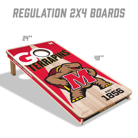 Maryland Terrapins 2x4 All Wood Cornhole Game Set