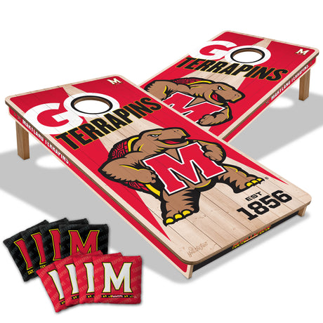 Maryland Terrapins 2x4 All Wood Cornhole Game Set