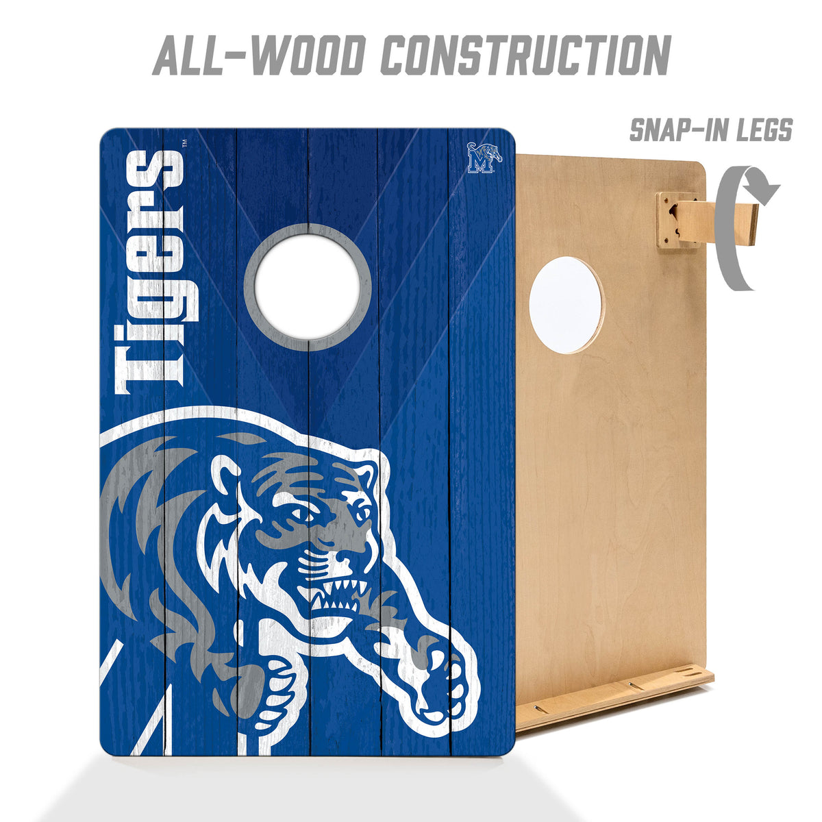 Memphis Tigers 2x3 All Wood Cornhole Game Set