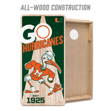 Miami Hurricanes 2x4 All Wood Cornhole Game Set