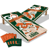 Miami Hurricanes 2x4 All Wood Cornhole Game Set