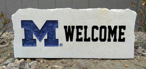 Show your love for the Michigan Wolverines when you add this Engraved Limestone Decorative Stone to your collection.