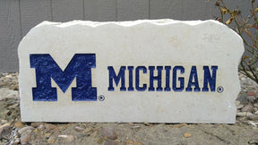 Show your love for the Michigan Wolverines when you add this Engraved Limestone Decorative Stone to your collection.