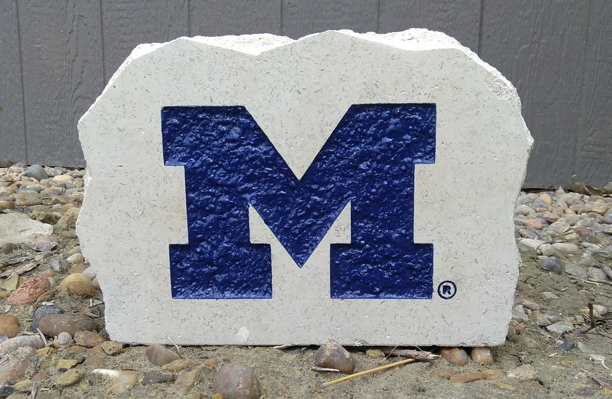 Show your love for the Michigan Wolverines when you add this Engraved Limestone Decorative Stone to your collection.