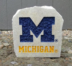 Show your love for the Michigan Wolverines when you add this Engraved Limestone Decorative Stone to your collection.