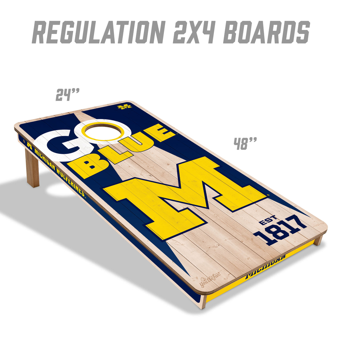 Michigan Wolverines 2x4 All Wood Cornhole Game Set