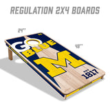 Michigan Wolverines 2x4 All Wood Cornhole Game Set