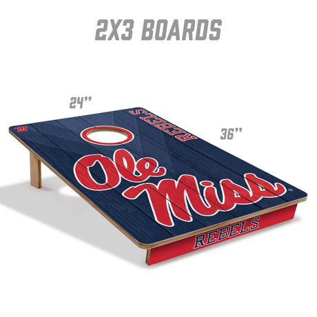 Mississippi Rebels 2x3 All Wood Cornhole Game Set