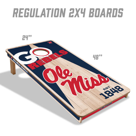 Mississippi Rebels 2x4 All Wood Cornhole Game Set