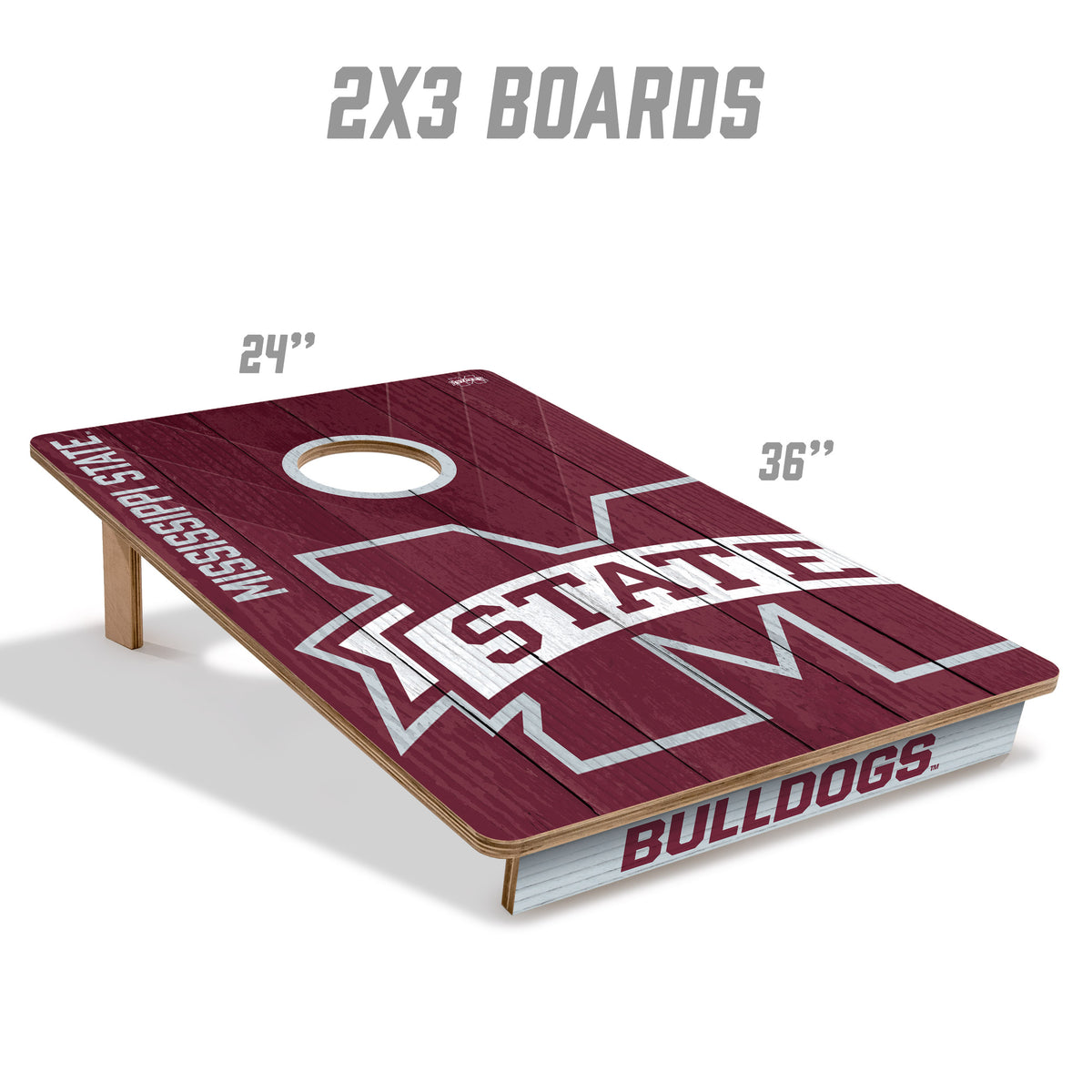 Mississippi State Bulldogs 2x3 All Wood Cornhole Game Set