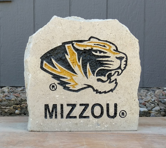 Show your love for the Missouri Tigers when you add this Engraved Limestone Decorative Stone to your collection.