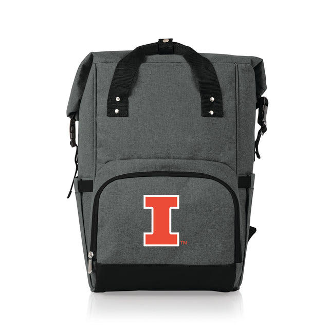Illinois Fighting Illini On The Go Roll-Top Cooler Backpack