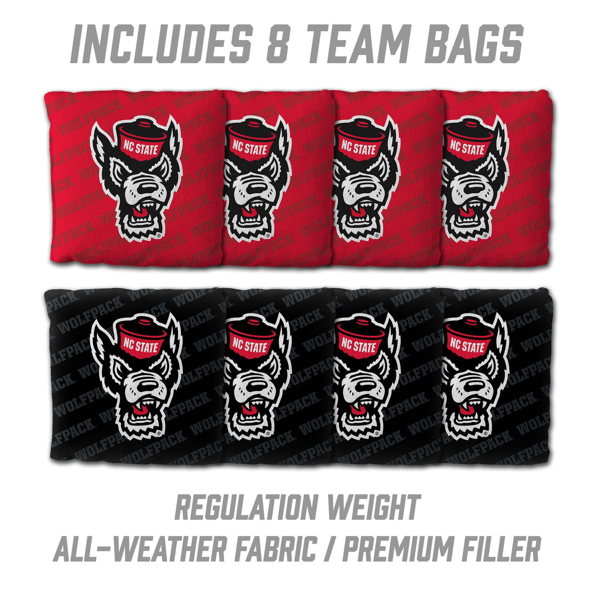 NC State Wolfpack 2x4 All Wood Cornhole Game Set