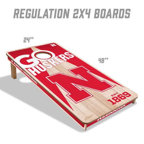 Nebraska Huskers 2x4 All Wood Cornhole Game Set