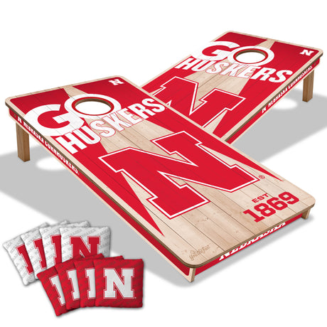 Nebraska Huskers 2x4 All Wood Cornhole Game Set