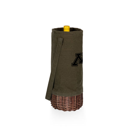 Minnesota Golden Gophers Malbec Insulated Canvas and Willow Wine Bottle Basket