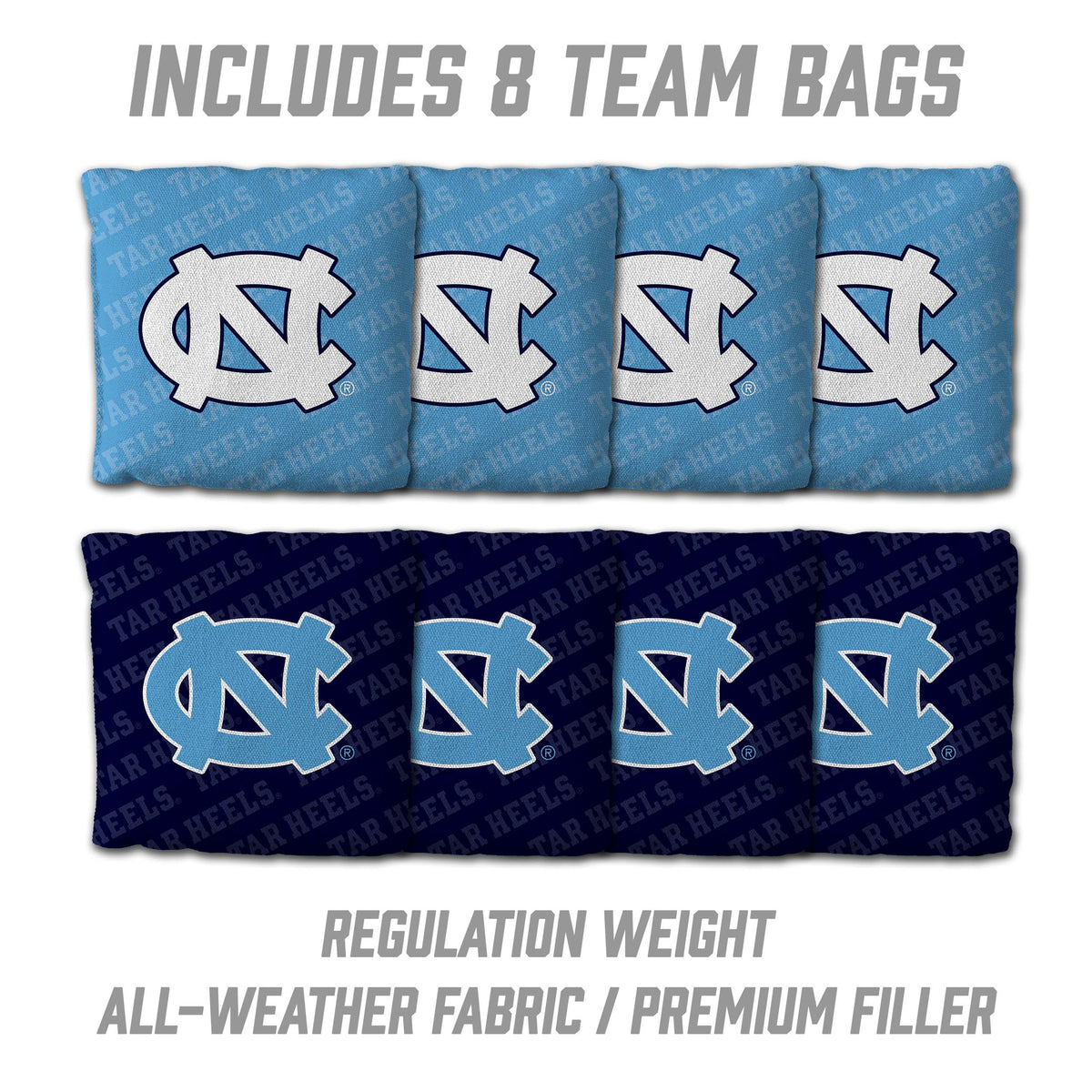 North Carolina Tar Heels 2x4 All Wood Cornhole Game Set