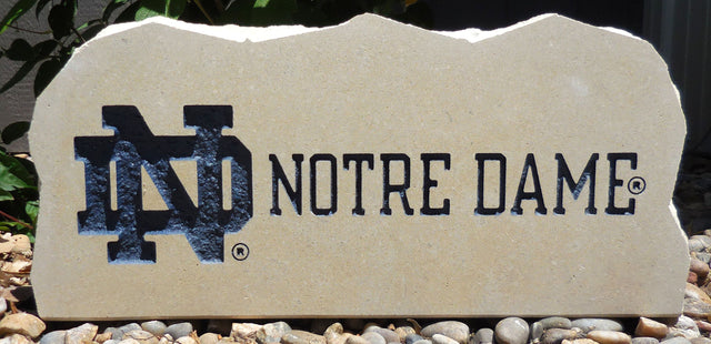 Show your love for the Notre Dame Fighting Irish when you add this Engraved Limestone Decorative Stone to your collection.