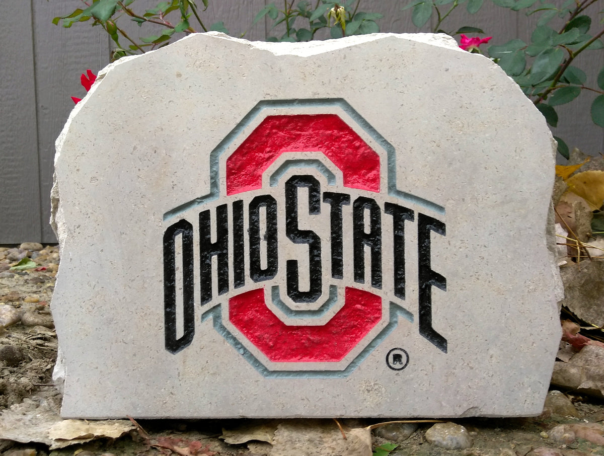 Show your love for the Ohio State Buckeyes when you add this Engraved Limestone Decorative Stone to your collection.