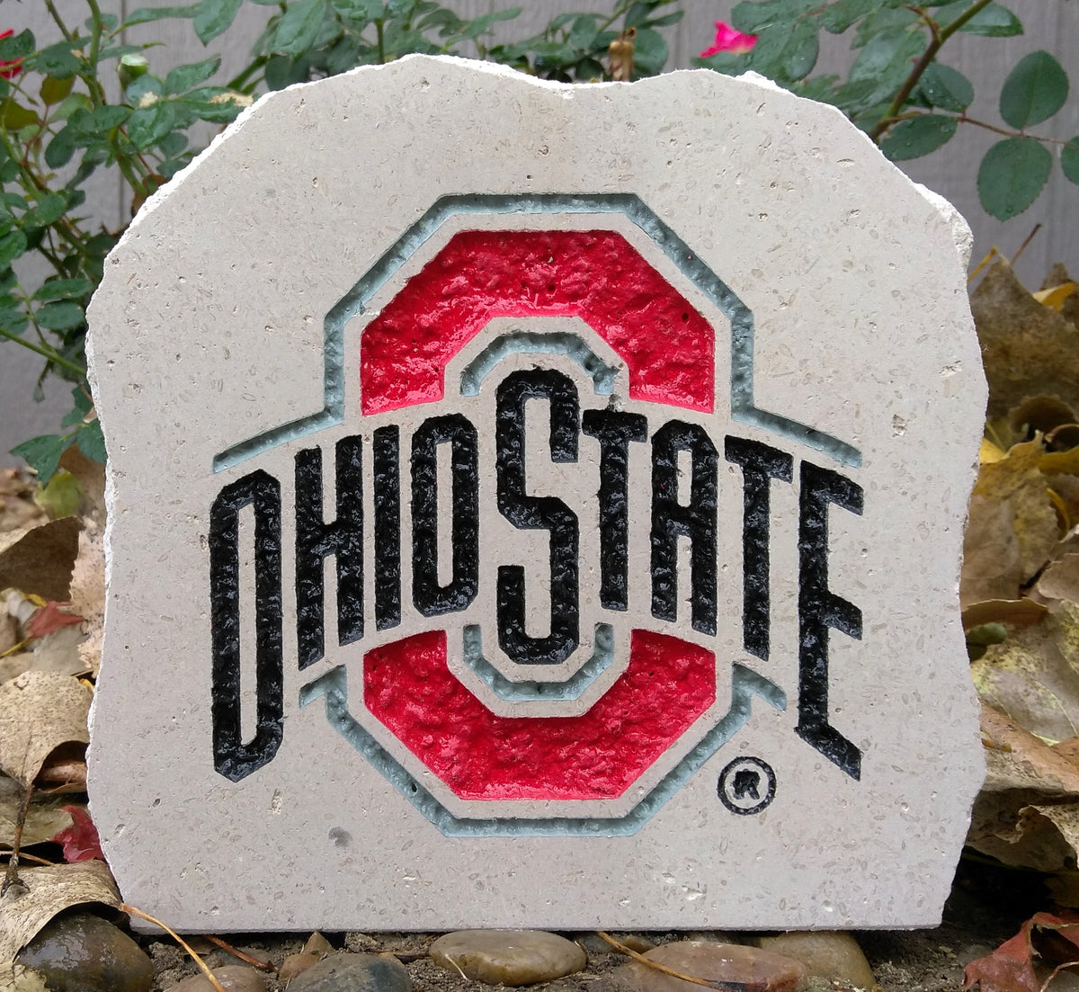 Show your love for the Ohio State Buckeyes when you add this Engraved Limestone Decorative Stone to your collection.