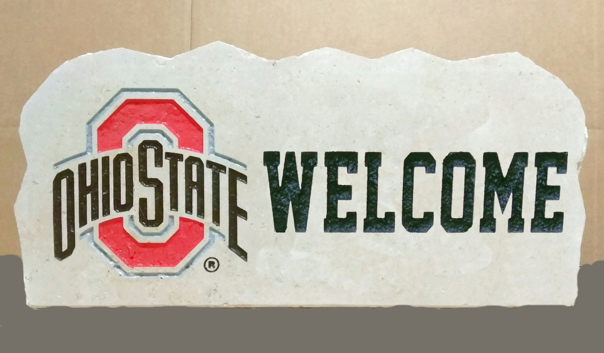 Show your love for the Ohio State Buckeyes when you add this Engraved Limestone Decorative Stone to your collection.