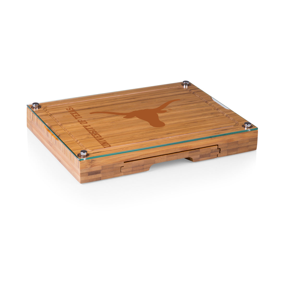 Texas Longhorns Concerto Glass Top Cheese Cutting Board & Tools Set