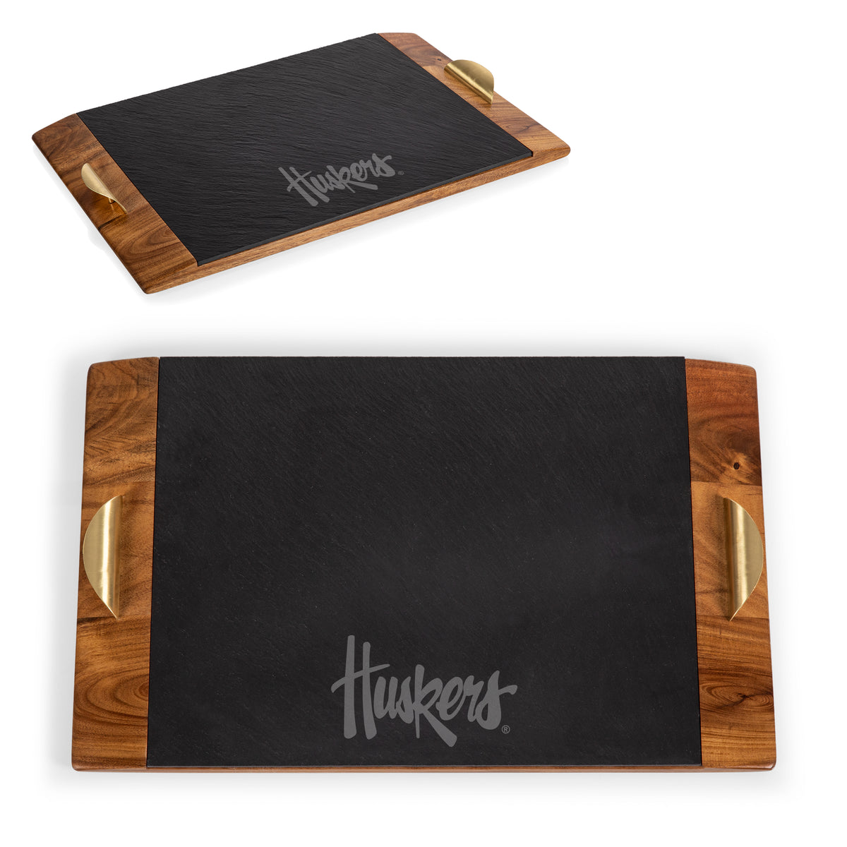 Nebraska Huskers Covina Acacia and Slate Serving Tray