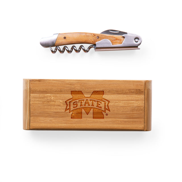Mississippi State Bulldogs Elan Deluxe Corkscrew In Bamboo Box