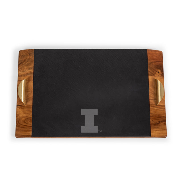 Illinois Fighting Illini Covina Acacia and Slate Serving Tray