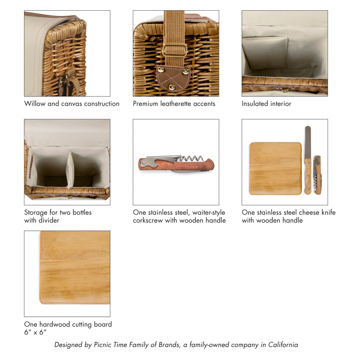 USC Trojans Corsica Wine & Cheese Picnic Basket