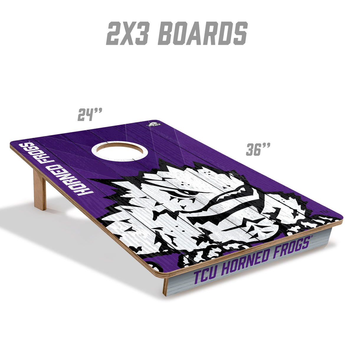 TCU Horned Frogs 2x3 All Wood Cornhole Game Set
