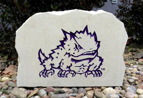 Show your love for the TCU Horned Frogs when you add this Engraved Limestone Decorative Stone to your collection.