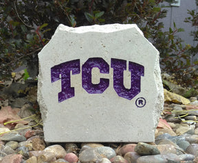 Show your love for the TCU Horned Frogs when you add this Engraved Limestone Decorative Stone to your collection.
