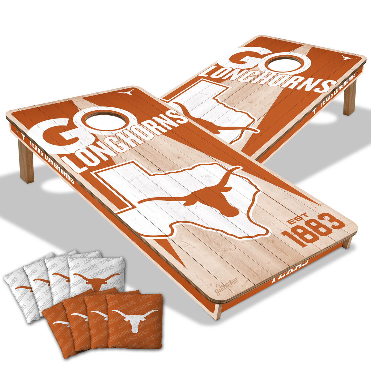 Texas Longhorns 2x4 All Wood Cornhole Game Set