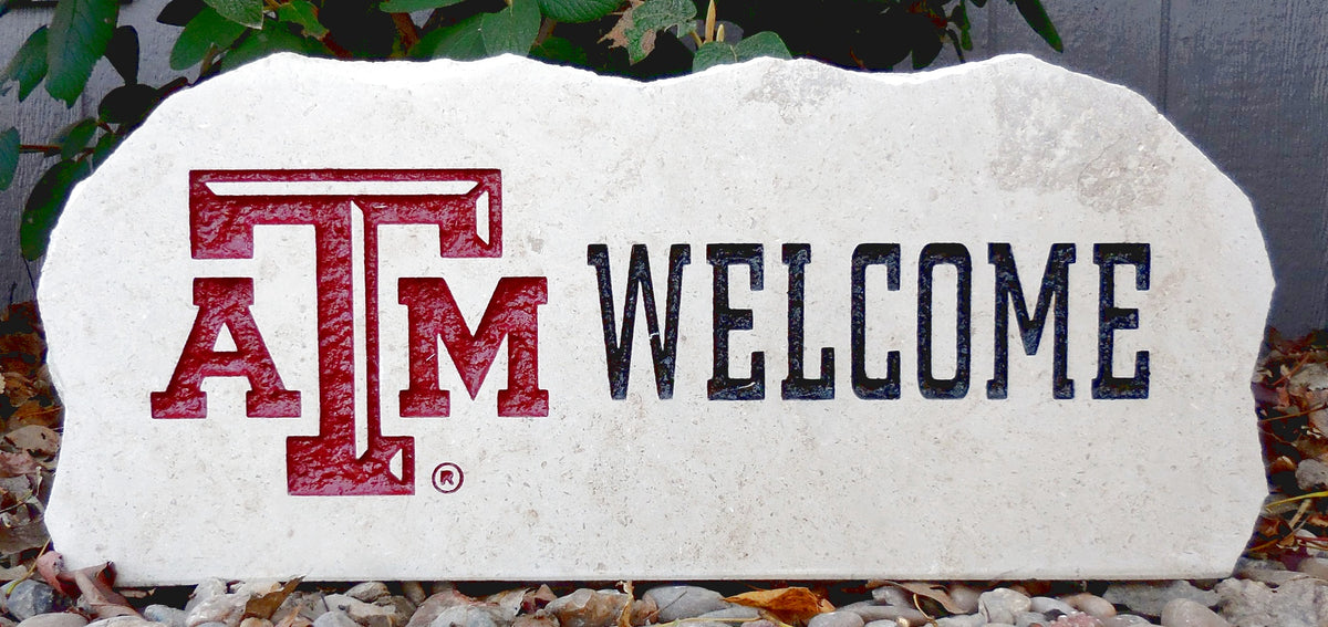 Show your love for the Texas A&M Aggies when you add this Engraved Limestone Decorative Stone to your collection.