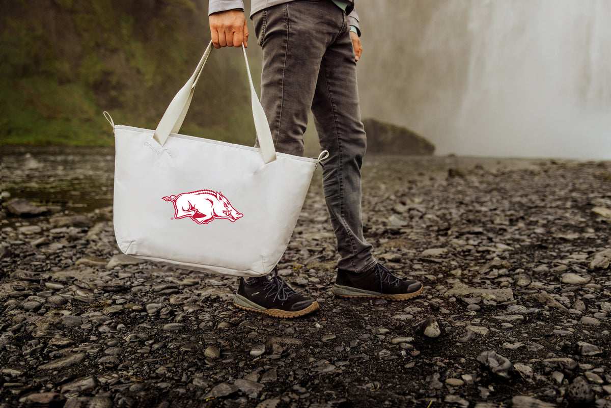 Arkansas Razorbacks Eco-Friendly Cooler Tote Bag - White