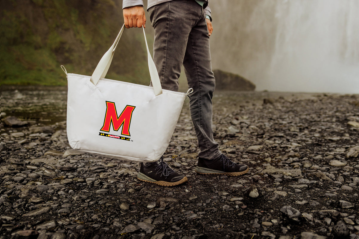 Maryland Terrapins Eco-Friendly Cooler Tote Bag - White