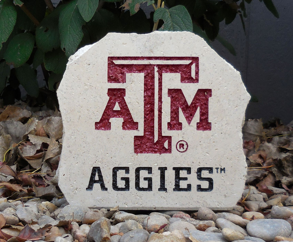 Show your love for the Texas A&M Aggies when you add this Engraved Limestone Decorative Stone to your collection.