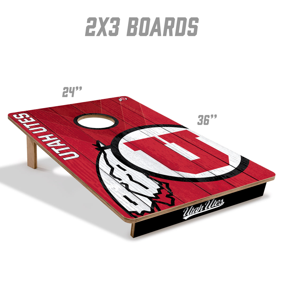 Utah Utes 2x3 All Wood Cornhole Game Set