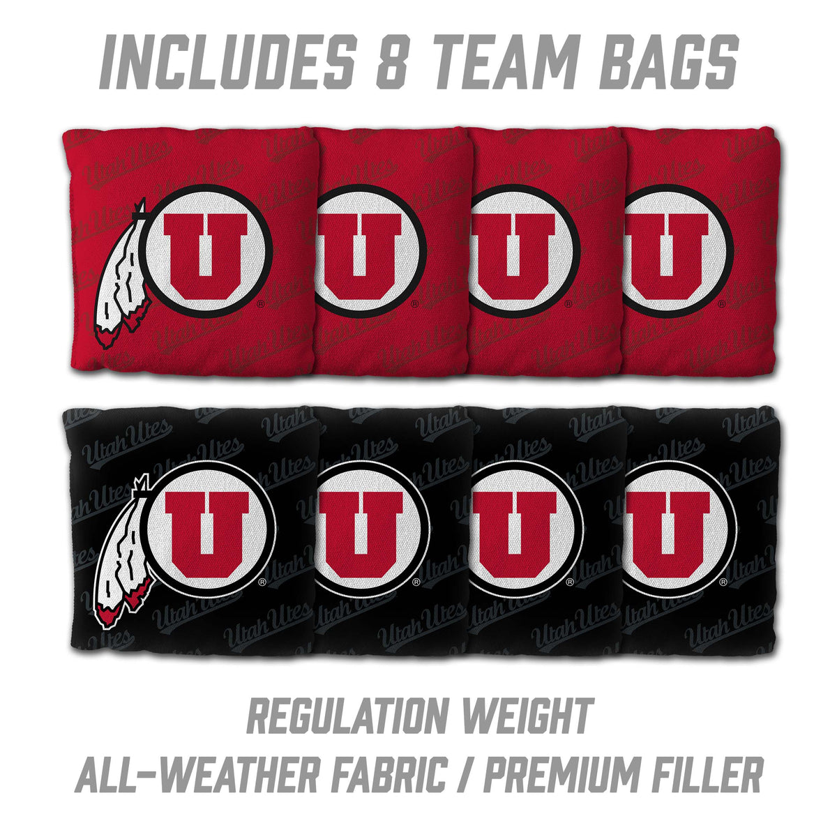 Utah Utes 2x4 All Wood Cornhole Game Set
