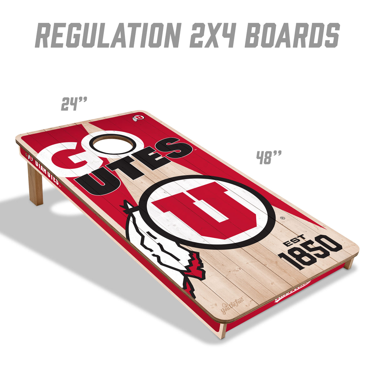 Utah Utes 2x4 All Wood Cornhole Game Set