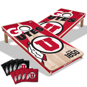 Utah Utes 2x4 All Wood Cornhole Game Set