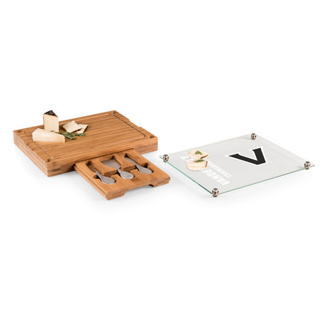 Vanderbilt Commodores Concerto Glass Top Cheese Cutting Board & Tools Set