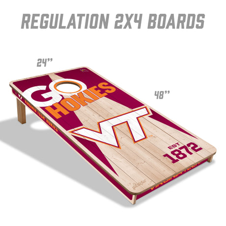 Virginia Tech Hokies 2x4 All Wood Cornhole Game Set